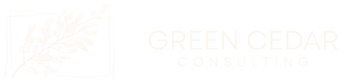Green Cedar Consulting Logo - A stylised illustration of a green cedar branch